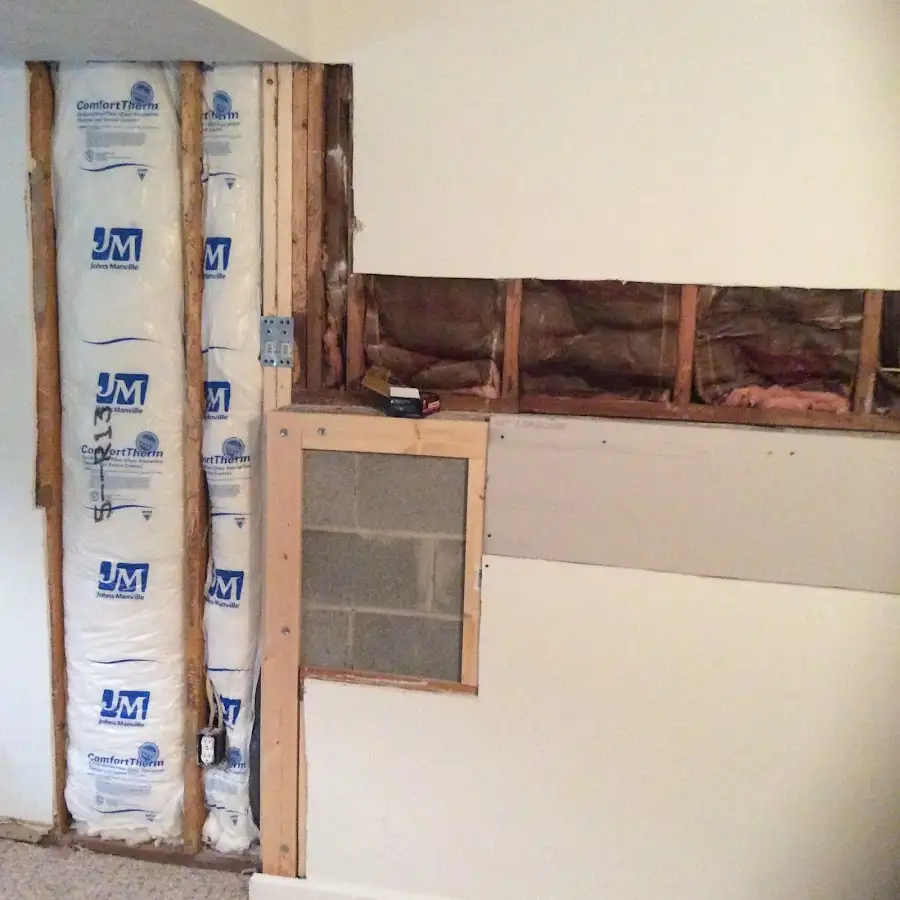 Wall insulation replacement during Contents Cleaning & Restoration in Peach Bottom